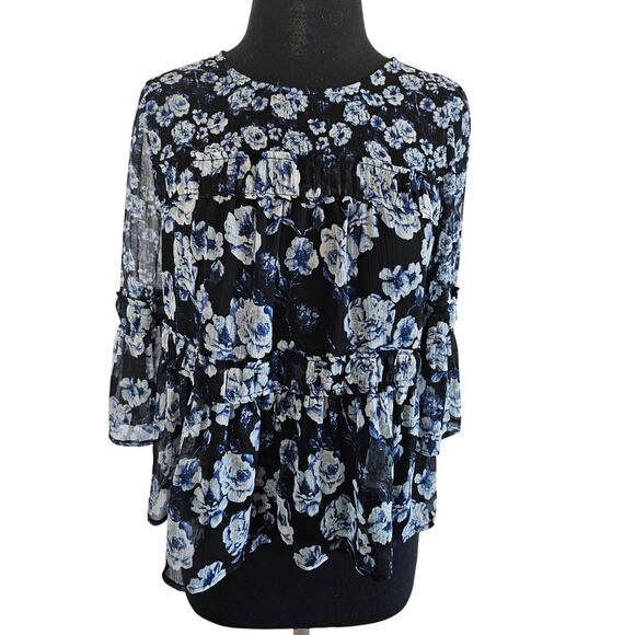 Lucky Brand Tops - Lucky brand floral blouse peplum sz S